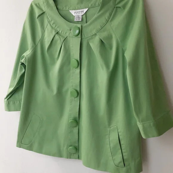 Allison Taylor Top Woman Casual Business Attire Solid Green Size 8 - Picture 3 of 6